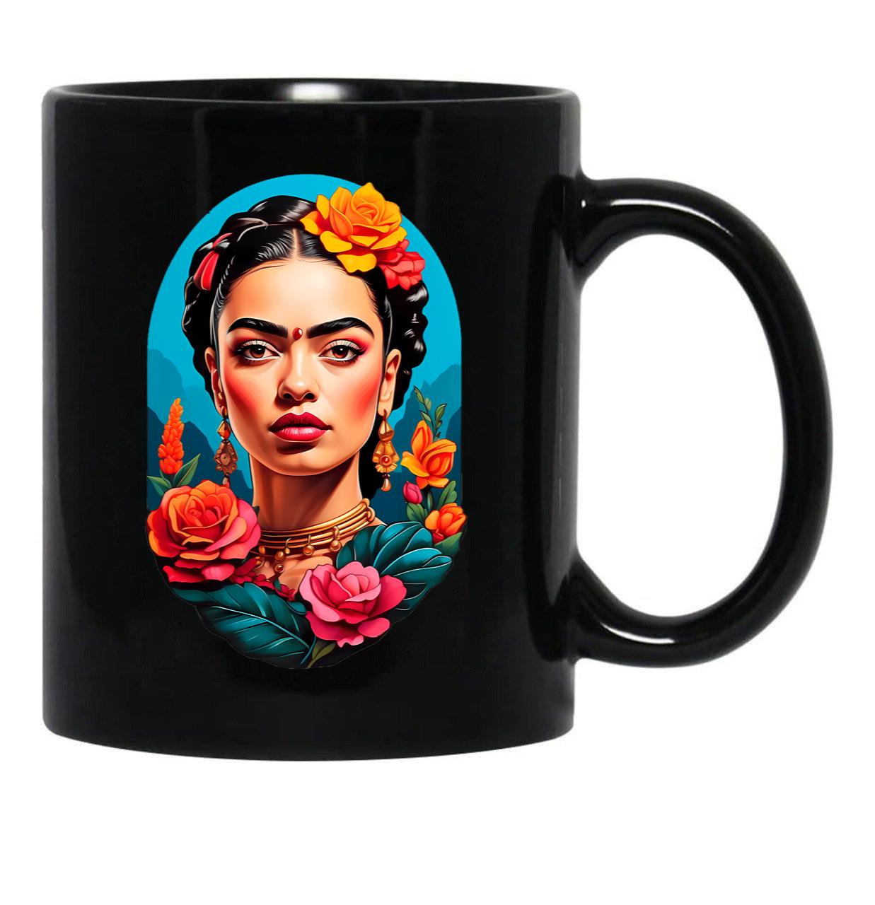 Frida'S Colors - 9 Black Coffee Mug, Gift Coffee Mug - Black