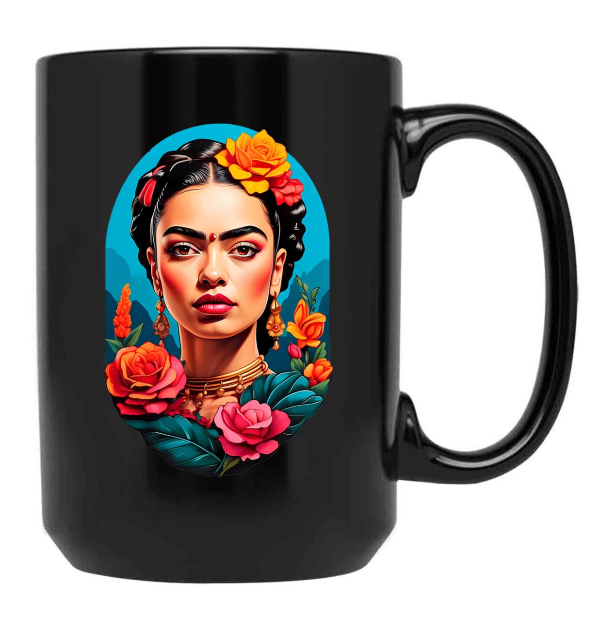 Frida'S Colors - 9 Black Coffee Mug, Gift Coffee Mug