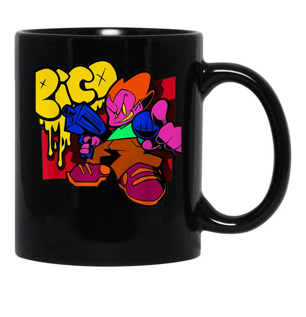 Friday Night Funkin Pico Black Coffee Mug, Gift Coffee Mug - Black