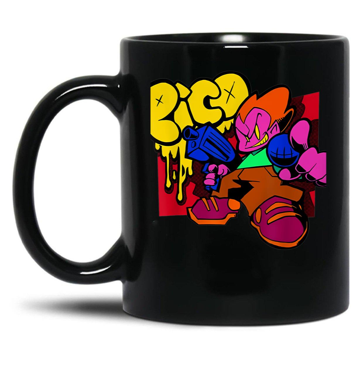 Friday Night Funkin Pico Black Coffee Mug, Gift Coffee Mug
