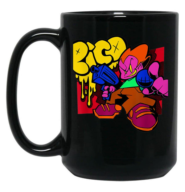 Friday Night Funkin Pico Black Coffee Mug, Gift Coffee Mug - Black