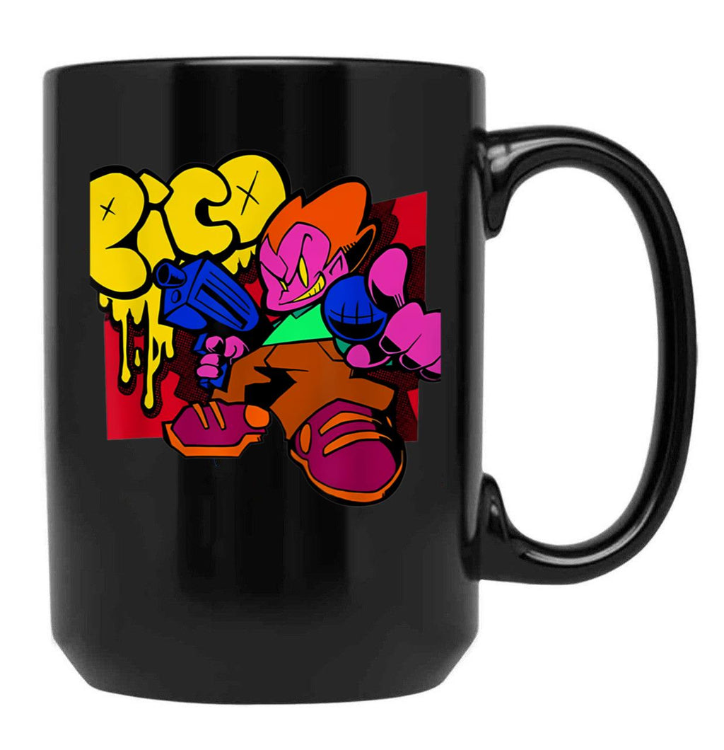 Friday Night Funkin Pico Black Coffee Mug, Gift Coffee Mug