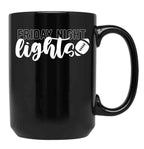 Friday Night Lights Football Game Day Spirit Black Coffee Mug, Gift Coffee Mug