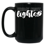 Friday Night Lights Football Game Day Spirit Black Coffee Mug, Gift Coffee Mug