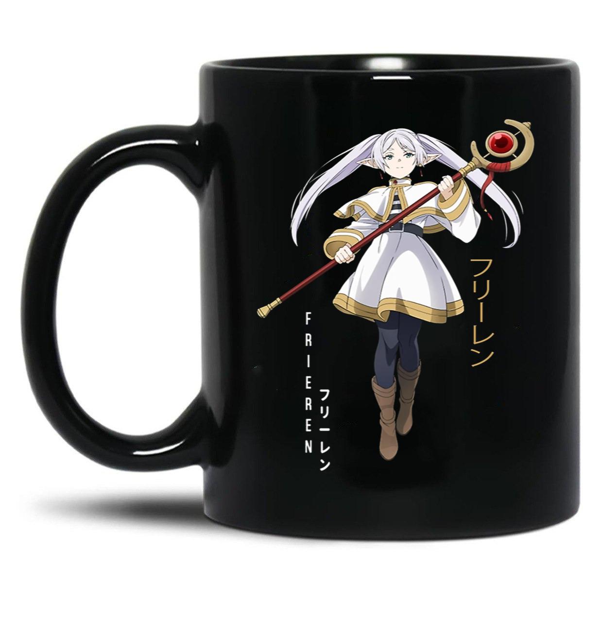 Frieren - Sousou No Frieren Black Coffee Mug, Gift Coffee Mug