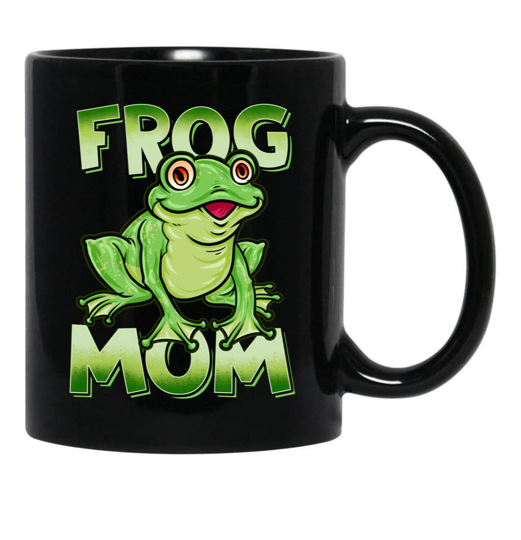 Frog Mom Cute Frog Lover Graphic Design Black Coffee Mug, Gift Coffee Mug - Black