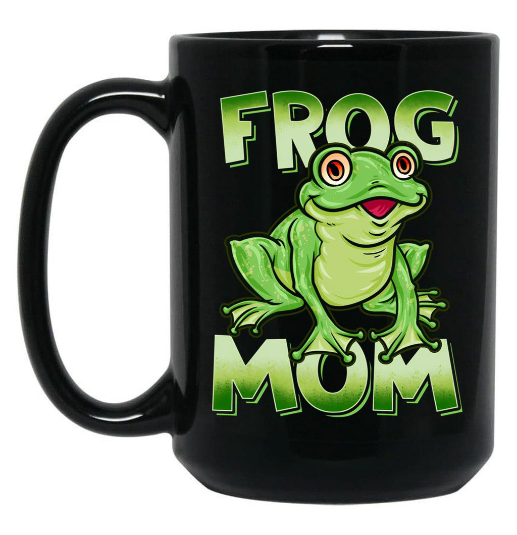 Frog Mom Cute Frog Lover Graphic Design Black Coffee Mug, Gift Coffee Mug