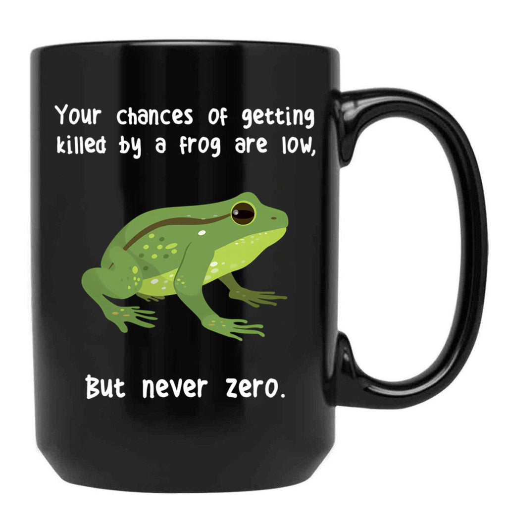Frog Never Zero Black Coffee Mug, Gift Coffee Mug