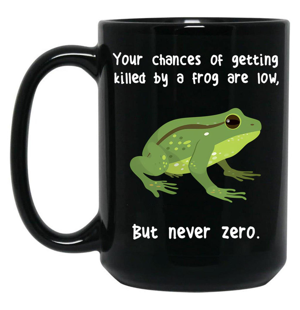 Frog Never Zero Black Coffee Mug, Gift Coffee Mug
