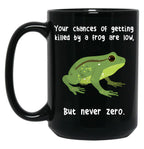 Frog Never Zero Black Coffee Mug, Gift Coffee Mug