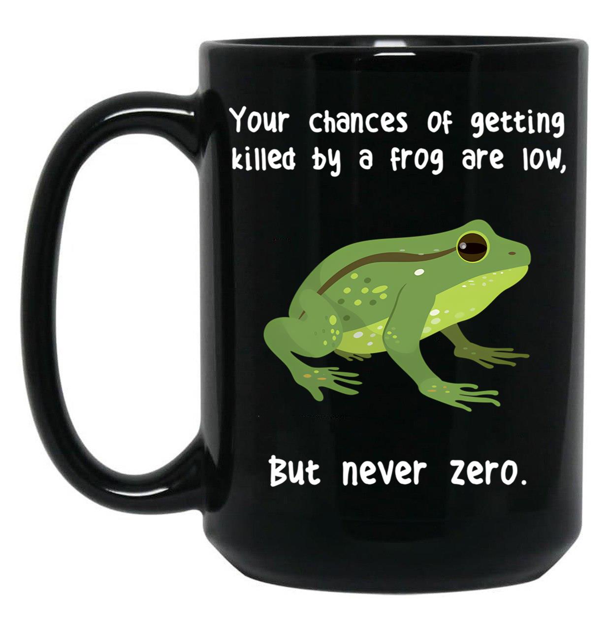 Frog Never Zero Black Coffee Mug, Gift Coffee Mug
