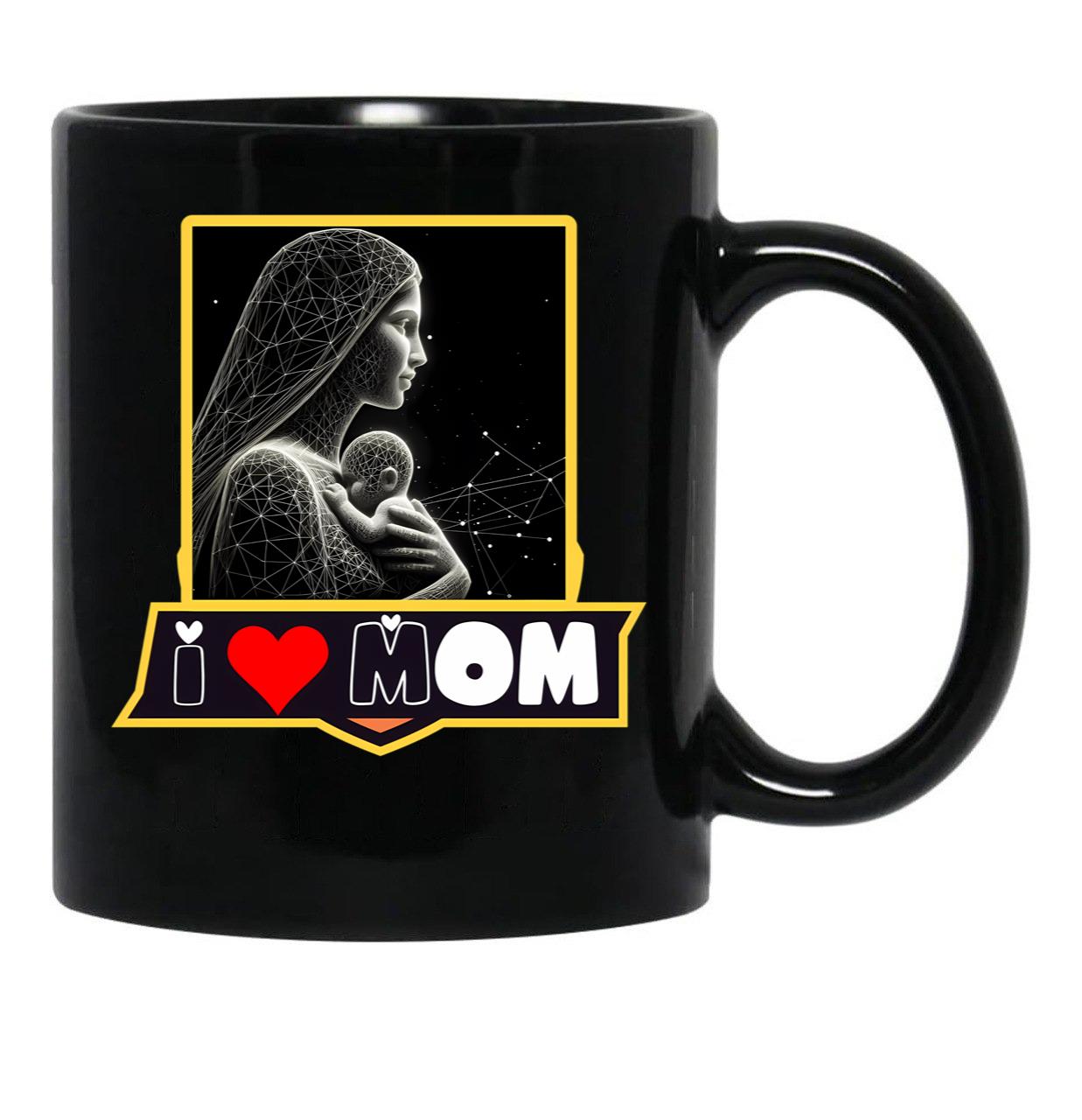 From Egyape ArtistsMom I Love You (3Rd Design) Black Coffee Mug, Gift Coffee Mug - Black