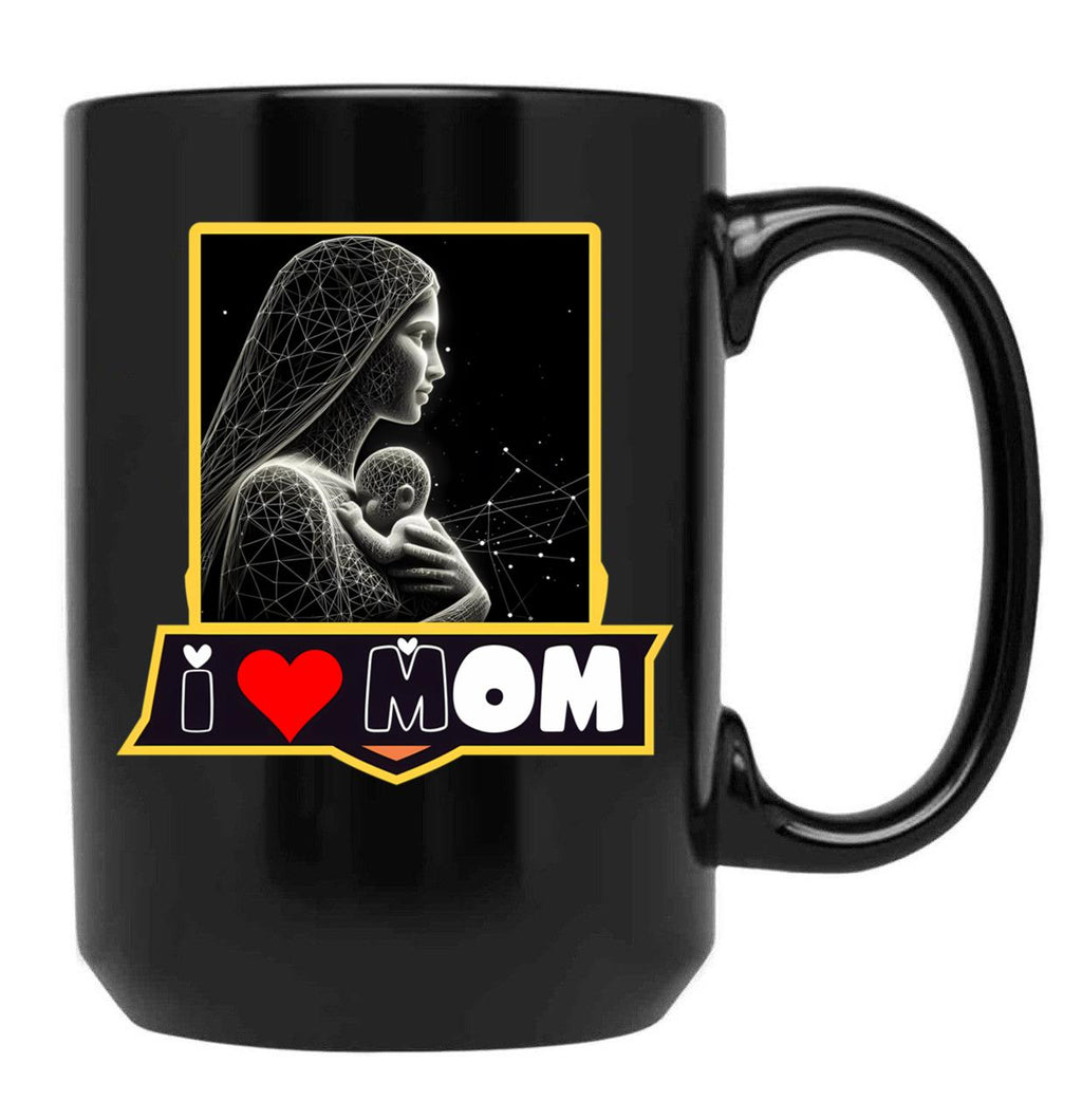 From Egyape ArtistsMom I Love You (3Rd Design) Black Coffee Mug, Gift Coffee Mug