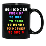 From Mom To Bro Funny Mother'S Day Mom To Bruh Mothers Fun Black Coffee Mug, Gift Coffee Mug - Black