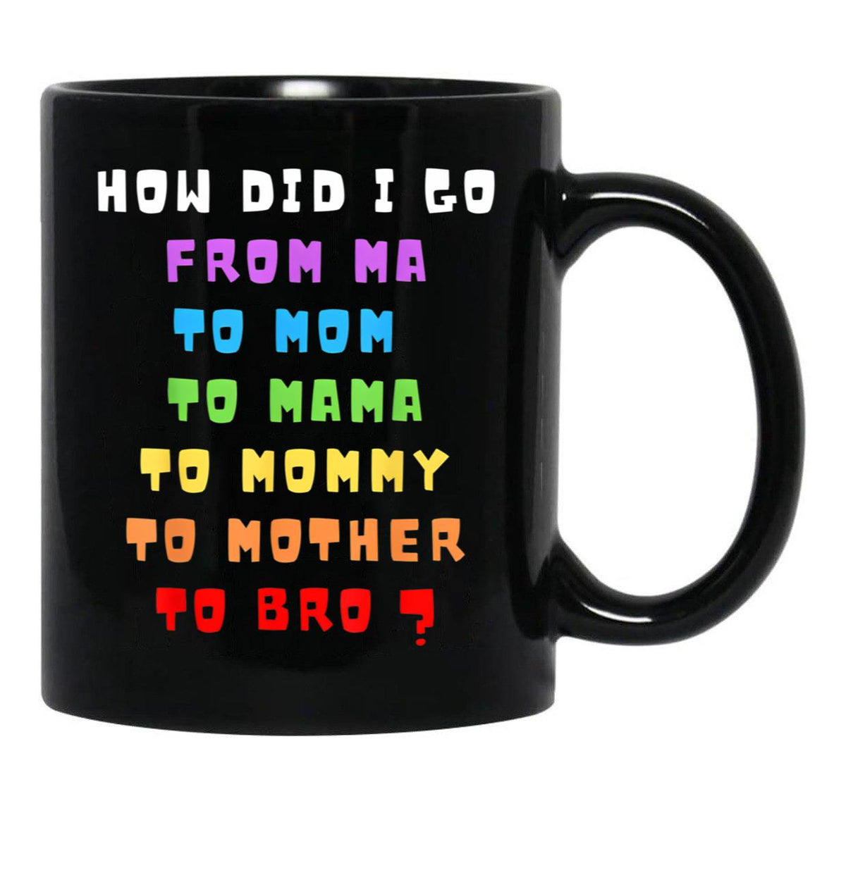 From Mom To Bro Funny Mother'S Day Mom To Bruh Mothers Fun Black Coffee Mug, Gift Coffee Mug - Black