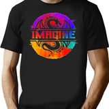 Full Colour Imagine-Dragons Premium Heavyweight Cotton T-Shirt - Black