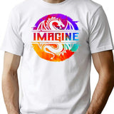 Full Colour Imagine-Dragons Premium Heavyweight Cotton T-Shirt - White