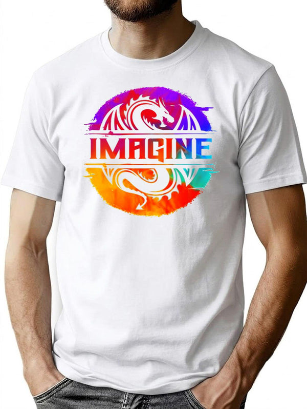 Full Colour Imagine-Dragons Premium Heavyweight Cotton T-Shirt - White