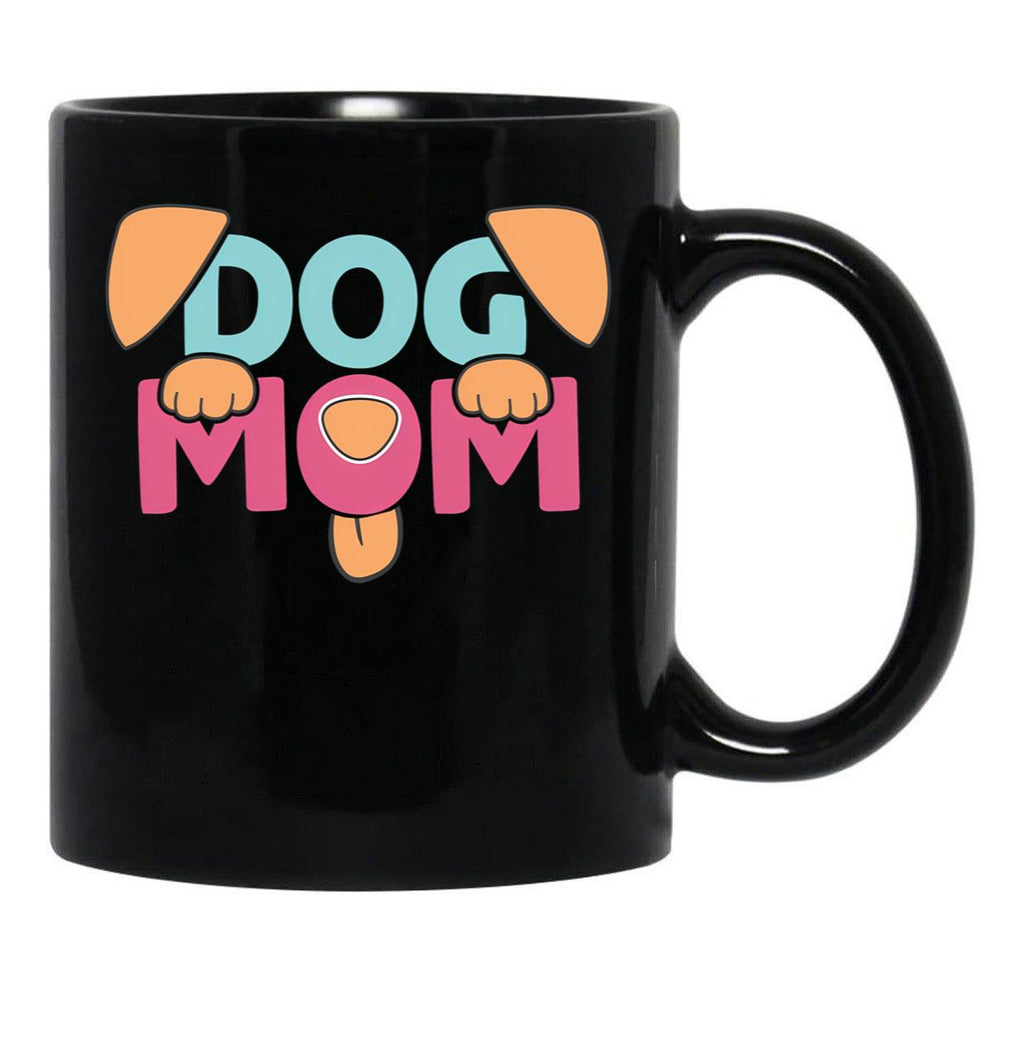 Full Time Dog Mom Funny Black Coffee Mug, Gift Coffee Mug - Black