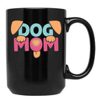 Full Time Dog Mom Funny Black Coffee Mug, Gift Coffee Mug
