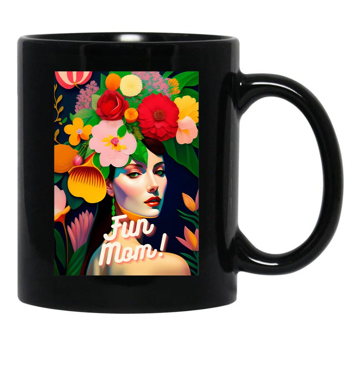 Fun Mom Black Coffee Mug, Gift Coffee Mug - Black