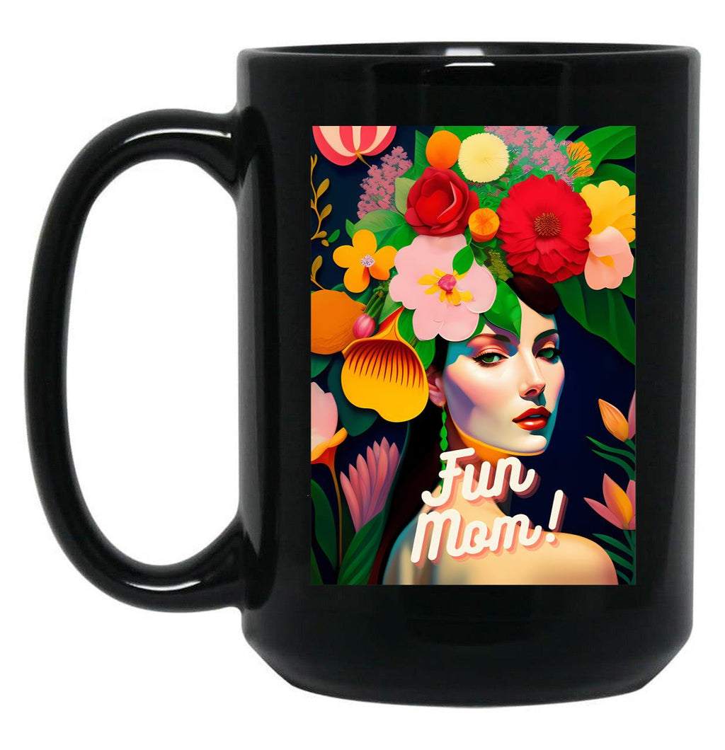Fun Mom Black Coffee Mug, Gift Coffee Mug