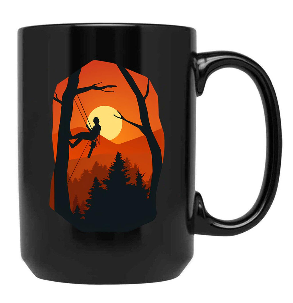 Funny Arborist I Woodworker Gift Chainsaw Black Coffee Mug, Gift Coffee Mug