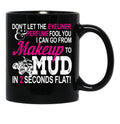 Funny Atv Girl Makeup To Mud Gift Quad Bike Women And Ladies Black Coffee Mug, Gift Coffee Mug - Black