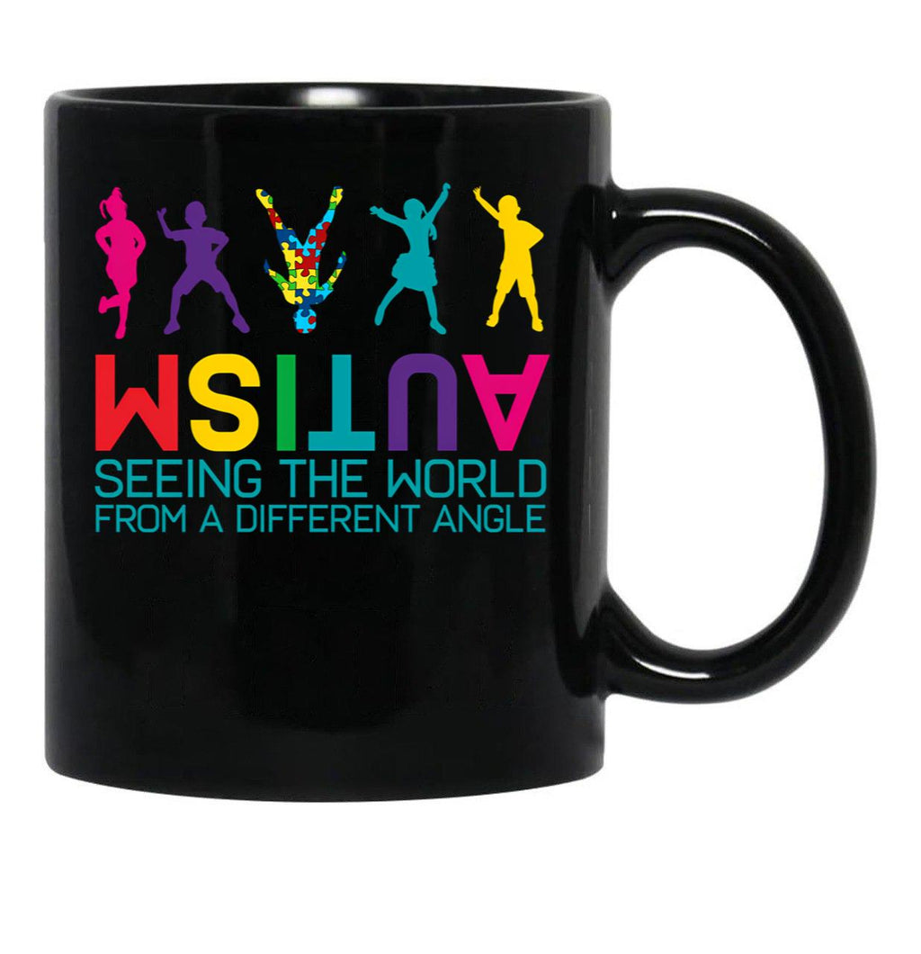 Funny Autism Awareness Seeing The World From Different Angles Black Coffee Mug, Gift Coffee Mug - Black