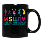 Funny Autism Awareness Seeing The World From Different Angles Black Coffee Mug, Gift Coffee Mug - Black