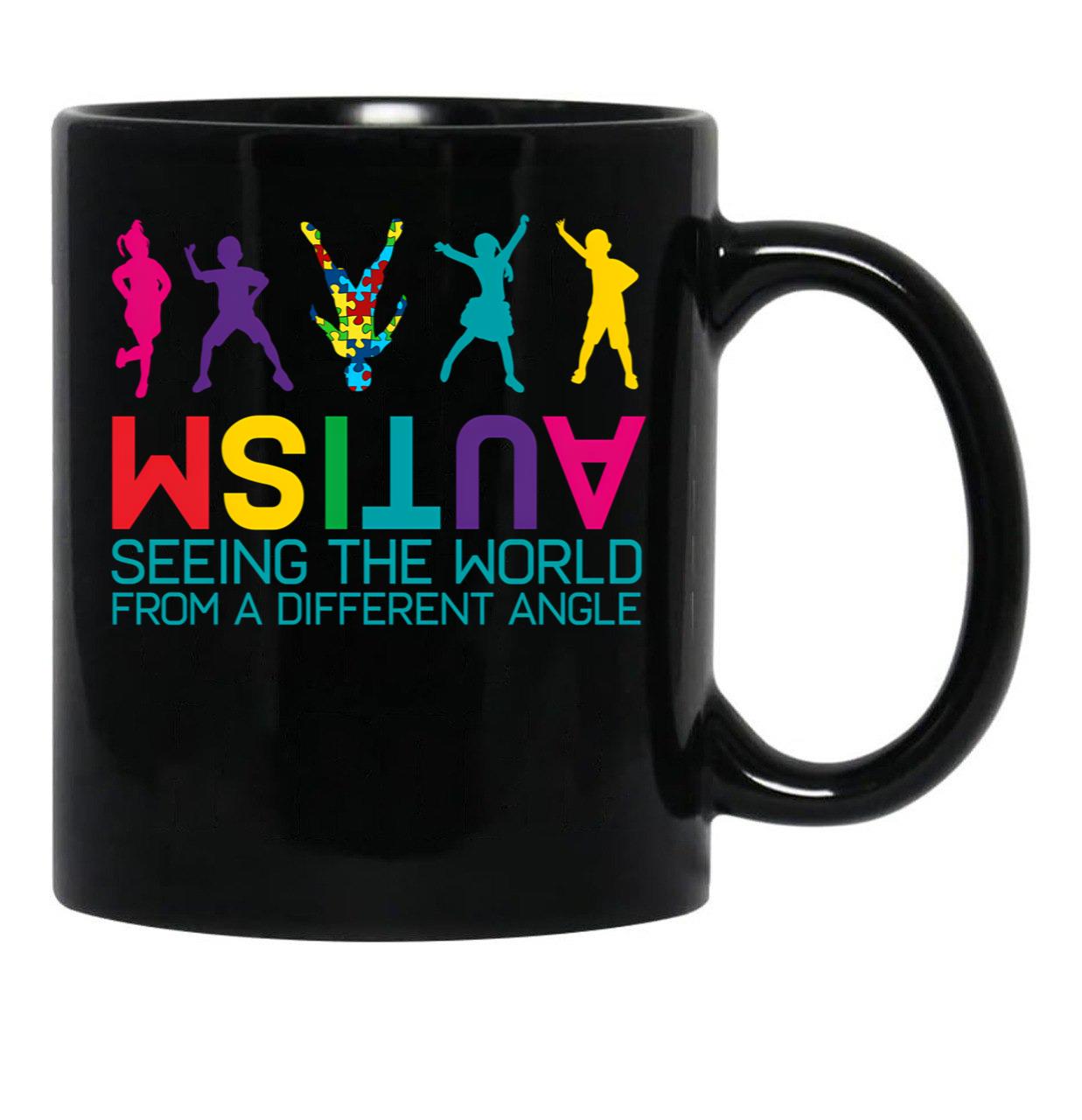 Funny Autism Awareness Seeing The World From Different Angles Black Coffee Mug, Gift Coffee Mug - Black