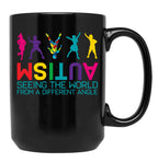 Funny Autism Awareness Seeing The World From Different Angles Black Coffee Mug, Gift Coffee Mug