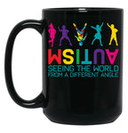 Funny Autism Awareness Seeing The World From Different Angles Black Coffee Mug, Gift Coffee Mug