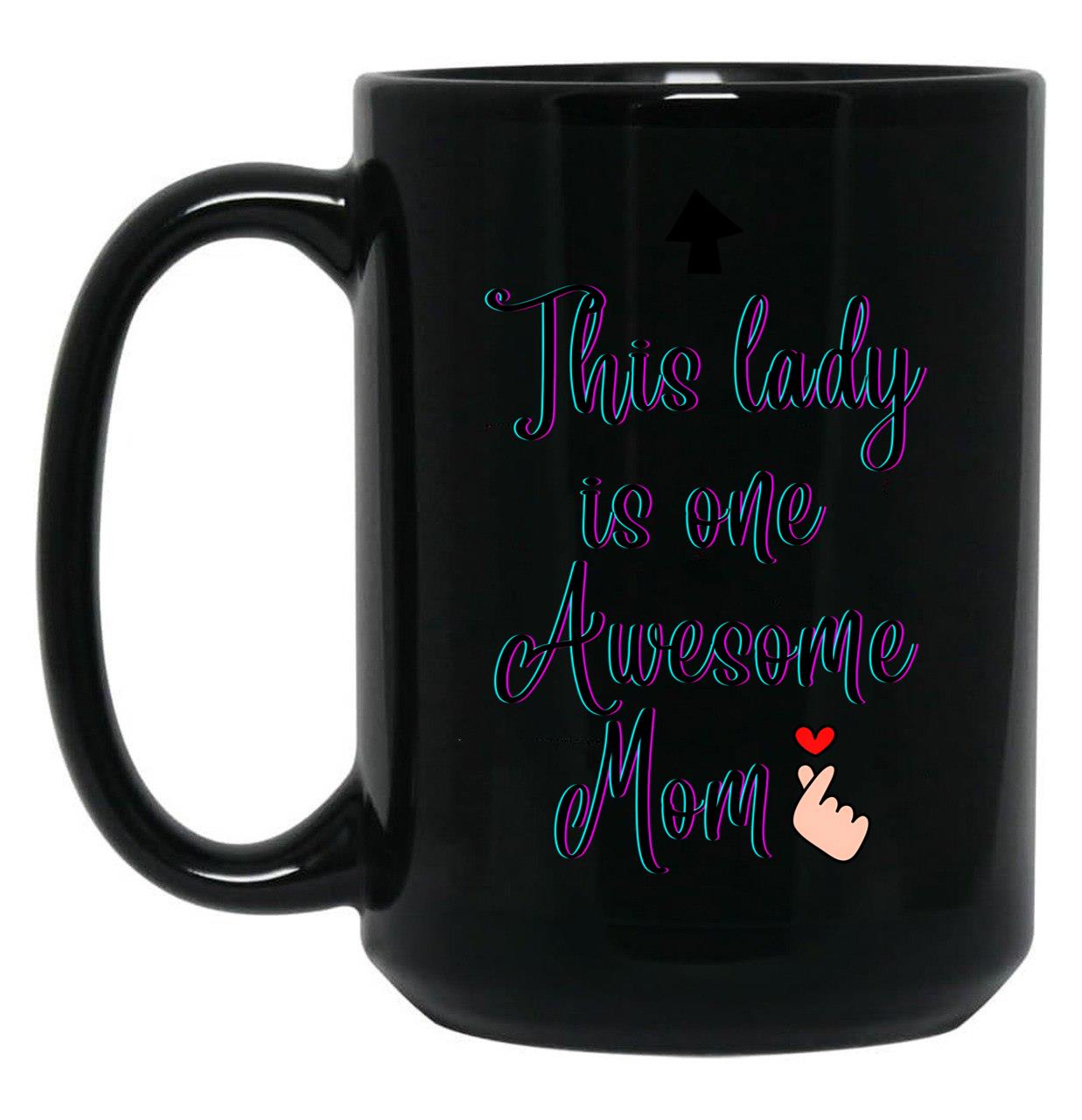 Funny Awesome Mom Black Coffee Mug, Gift Coffee Mug
