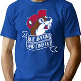 Funny BUC Around and Find Out Premium Heavyweight Cotton T-Shirt - Blue