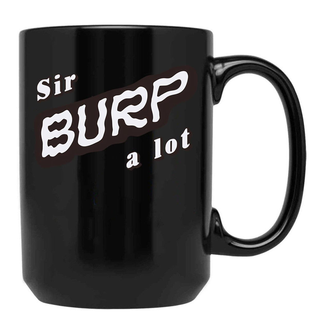 Funny Baby Burper Sir Burp A Lot Black Coffee Mug, Gift Coffee Mug