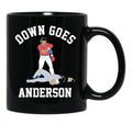Funny Baseball Down GOES Anderson Black Coffee Mug, Gift Coffee Mug - Black