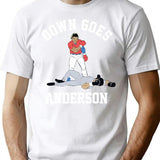 Funny Baseball Down GOES Anderson Premium Heavyweight Cotton T-Shirt - White