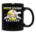 Funny Baseballoftball Divided House Ball Mom Black Coffee Mug, Gift Coffee Mug - Black