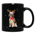 Funny Beagle Christmas Tree Santa Reindeer Pajamas Black Coffee Mug, Gift Coffee Mug - Black