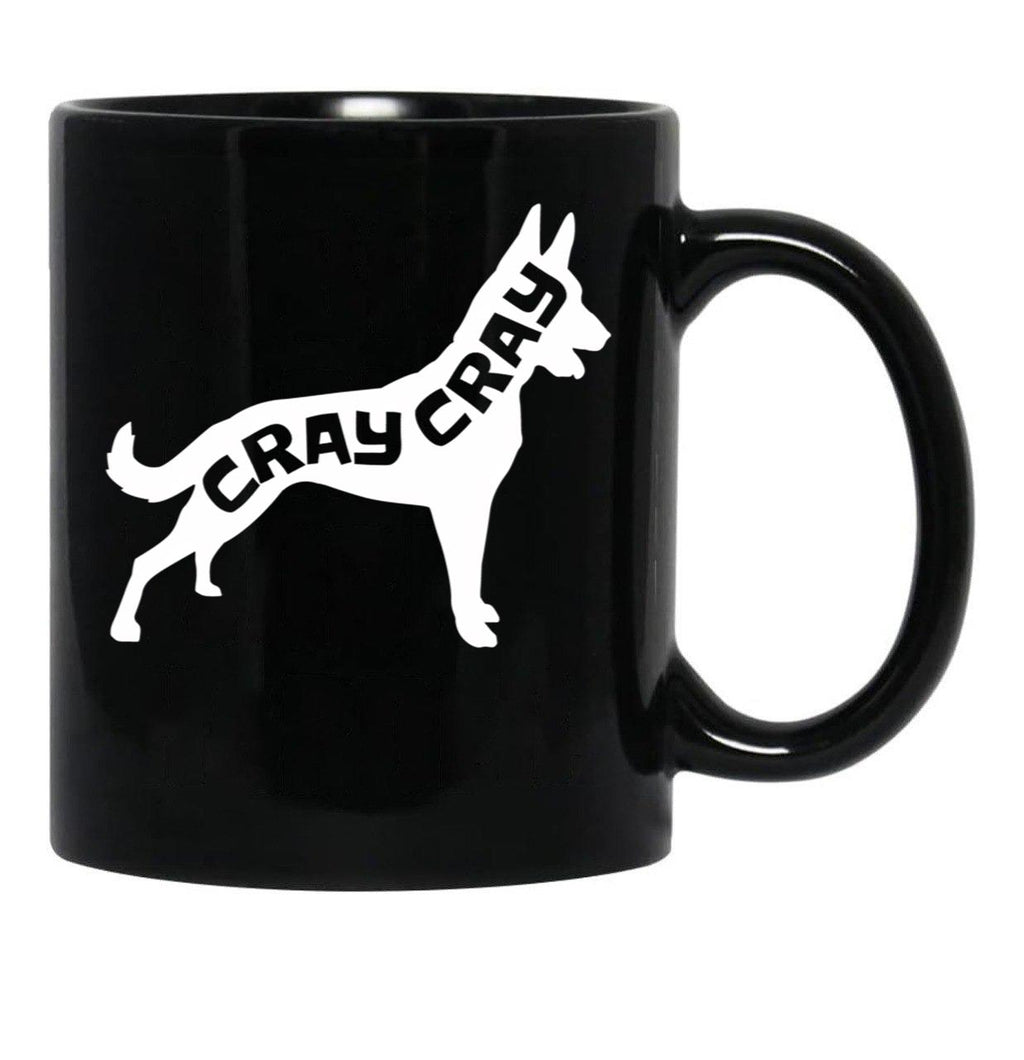 Funny Belgian Malinois Cray Crazy Maligator Dog Gift Black Coffee Mug, Gift Coffee Mug - Black