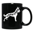 Funny Belgian Malinois Cray Crazy Maligator Dog Gift Black Coffee Mug, Gift Coffee Mug - Black