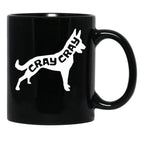 Funny Belgian Malinois Cray Crazy Maligator Dog Gift Black Coffee Mug, Gift Coffee Mug - Black