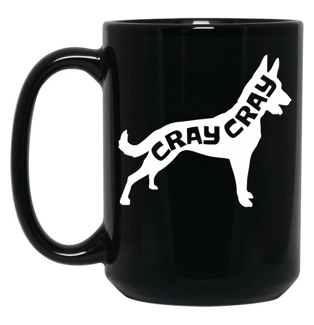 Funny Belgian Malinois Cray Crazy Maligator Dog Gift Black Coffee Mug, Gift Coffee Mug