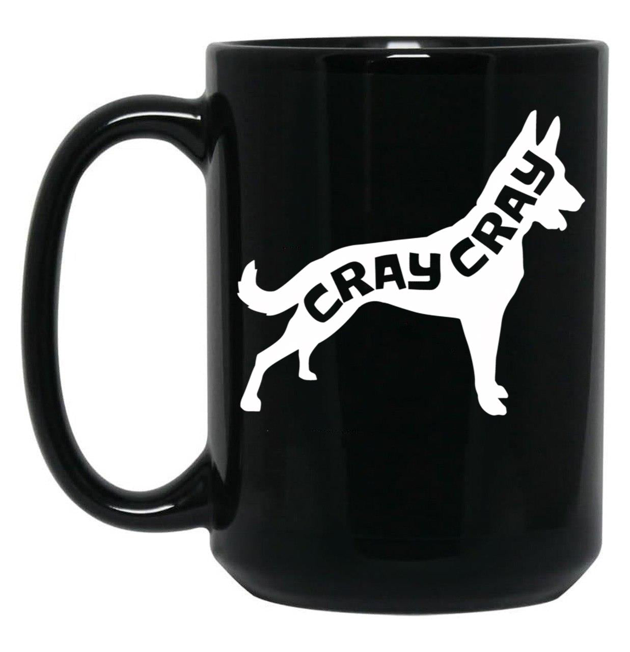 Funny Belgian Malinois Cray Crazy Maligator Dog Gift Black Coffee Mug, Gift Coffee Mug