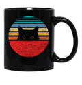 Funny Black Cat Retro Style Black Coffee Mug, Gift Coffee Mug - Black