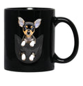 Funny Black Chihuahua In Pocket Black Coffee Mug, Gift Coffee Mug - Black