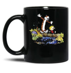 Funny Calvin and Hobbes Black Coffee Mug, Gift Coffee Mug