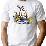 Funny Calvin and Hobbes Premium Heavyweight Cotton T-Shirt - White