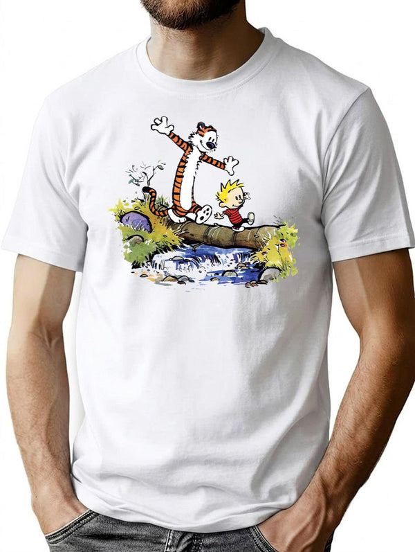 Funny Calvin and Hobbes Premium Heavyweight Cotton T-Shirt - White
